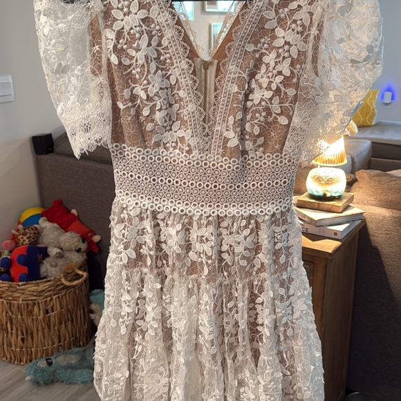 Bronx and Banco White Lace Mini Dress - Picture 1 of 3